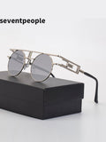 Round Frame Steampunk Style UV400 Fashion Sunglasses