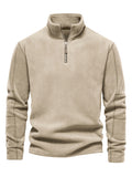 Men's Stand-Up Collar Half Zip Long Sleeve Hoodie