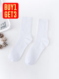 Three Pairs Men'S Business Socks Solid Color Sweat Absorbing Socks