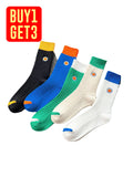 Three Pairs Winter Socks Sports Embroidery Color Double Needle Cotton Sock