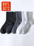 Sweat Absorption Anti-Odor Business Trip Partner Solid Color Cotton Socks