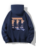 Hooded Sweatshirt Landscape Print Men'S Padded Hoodie