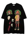 Skull Cartoon Print Loose Street Fashion T-Shirt