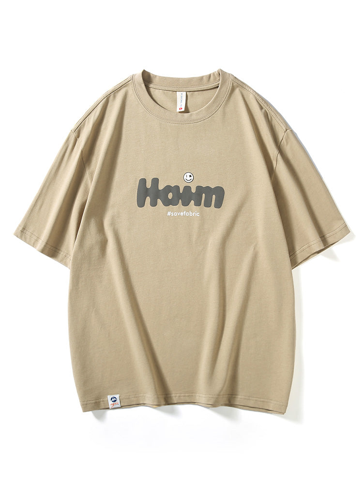 Loose Letter Foam Print Men'S T-Shirt