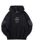 Solid Color Muff Pocket Men'S Hoodies With Letters Embroidery