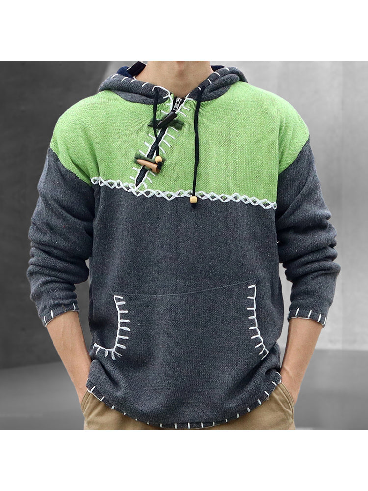 Casual Contrast Color Knitted Sweater