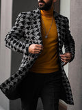 Long Plaid Suits Lapel Wool&Blends