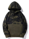 Casual Camouflage Color-Blocking Hoodies