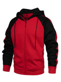 Retro Contrast Color Hoodies Jacket