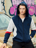 Retro Contrast Color Hoodies Jacket