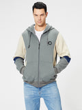 Retro Contrast Color Hoodies Jacket