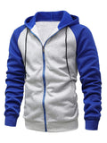 Contrast Color Zipper Hoodies Jacket