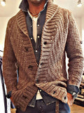 Lapel Button Knitted Cardigan Sweater