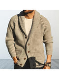 Retro Solid Color Lapel Cardigan Sweater
