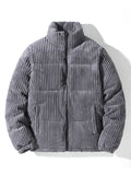 Corduroy Fleece Lapel Quilted Coats