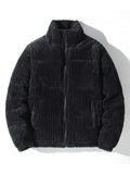 Corduroy Fleece Lapel Quilted Coats