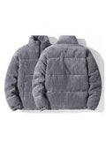 Corduroy Fleece Lapel Quilted Coats