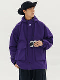 Solid Color Multi-Pocket Cargo Jacket