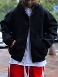 Solid Color Zipper Hoodie Jacket