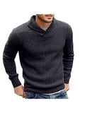 Retro Solid Color Lapel Knitted Sweater