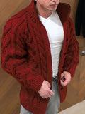 Solid Color Jacquard Cardigan Sweaters