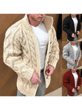 Solid Color Jacquard Cardigan Sweaters