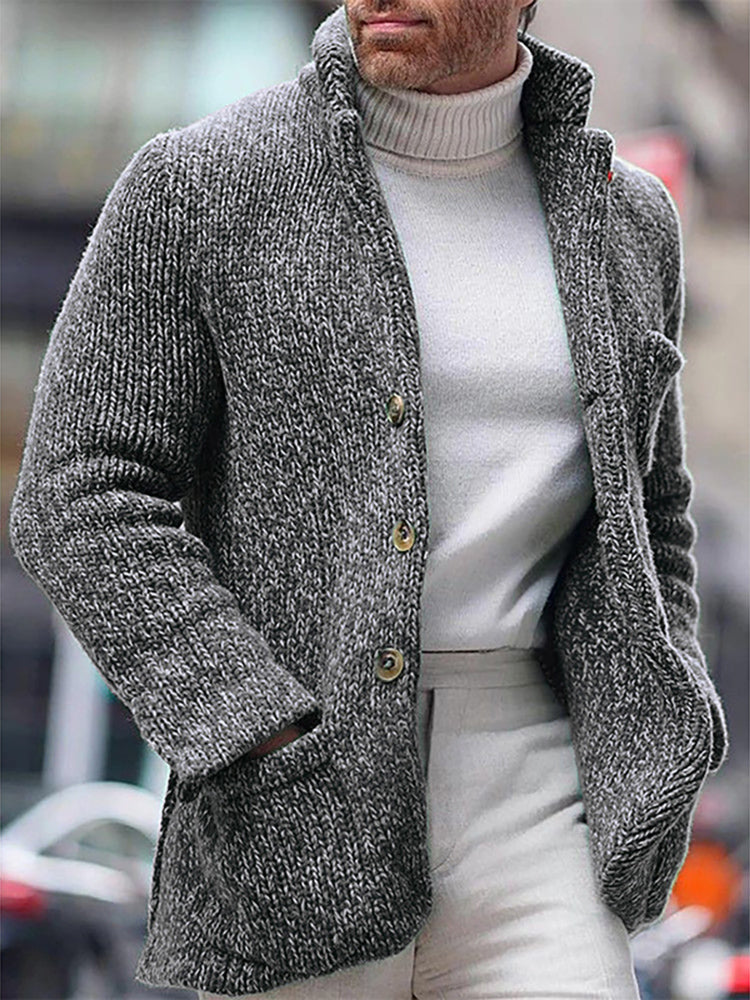 Single-Breasted Pockets Cardigan Sweaters