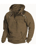 Loose-Fitting Solid Color Hoodie
