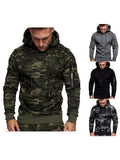 Drawstring Print Camouflage Hoodie