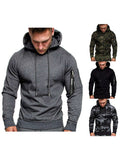 Drawstring Print Camouflage Hoodie