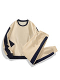 Contrast Color Drawstring Hoodiesets