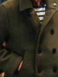 Solid Color Button Lambswool Coat