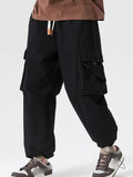 Retro Drawstring Multi-Pocket Cargo Pants