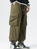 Retro Drawstring Multi-Pocket Cargo Pants