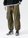 Retro Drawstring Multi-Pocket Cargo Pants