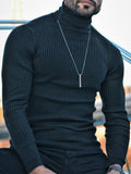 Solid Color Turtleneck Knitted Sweater