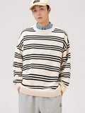 Contrast Color Striped Knit Sweater