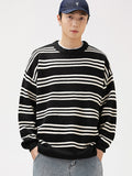 Contrast Color Striped Knit Sweater