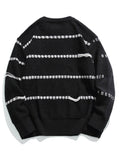 Retro Striped Contrast Color Crewneck Sweater