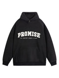 Polar Fleece Letter Embroidered Hoodie