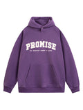 Polar Fleece Letter Embroidered Hoodie