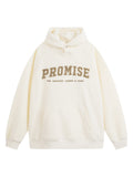 Polar Fleece Letter Embroidered Hoodie