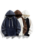 Contrast Color Thickened Hoodie