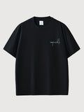 Embossed Letter Solid Color T-Shirt