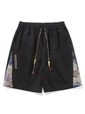 Casual Drawstring Splicing Shorts