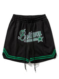 Casual Breathable Embroidered Letter Drawstring Training Sports Shorts