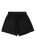 Casual Solid Color Drawstring Training Shorts