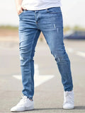 Casual Solid Color Skinny Jeans