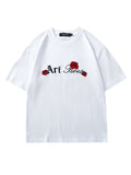 Retro Rose Embroidered Print T-Shirt