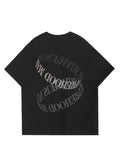 Double Round Letter Print Hot Drills T-Shirt